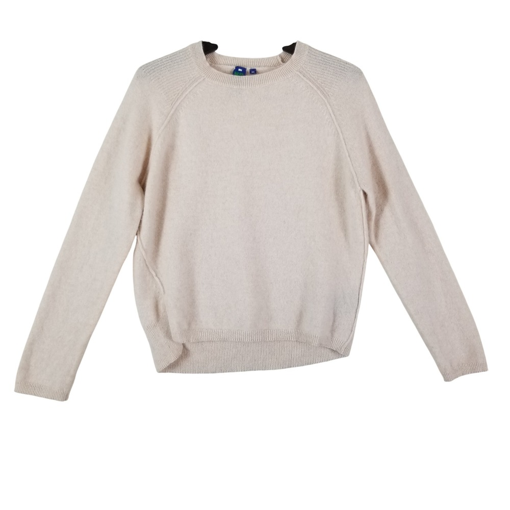 No Name Cashmere Sweater Womens XS Cream Crewโ Neck Raglan Long Sleeve E10034